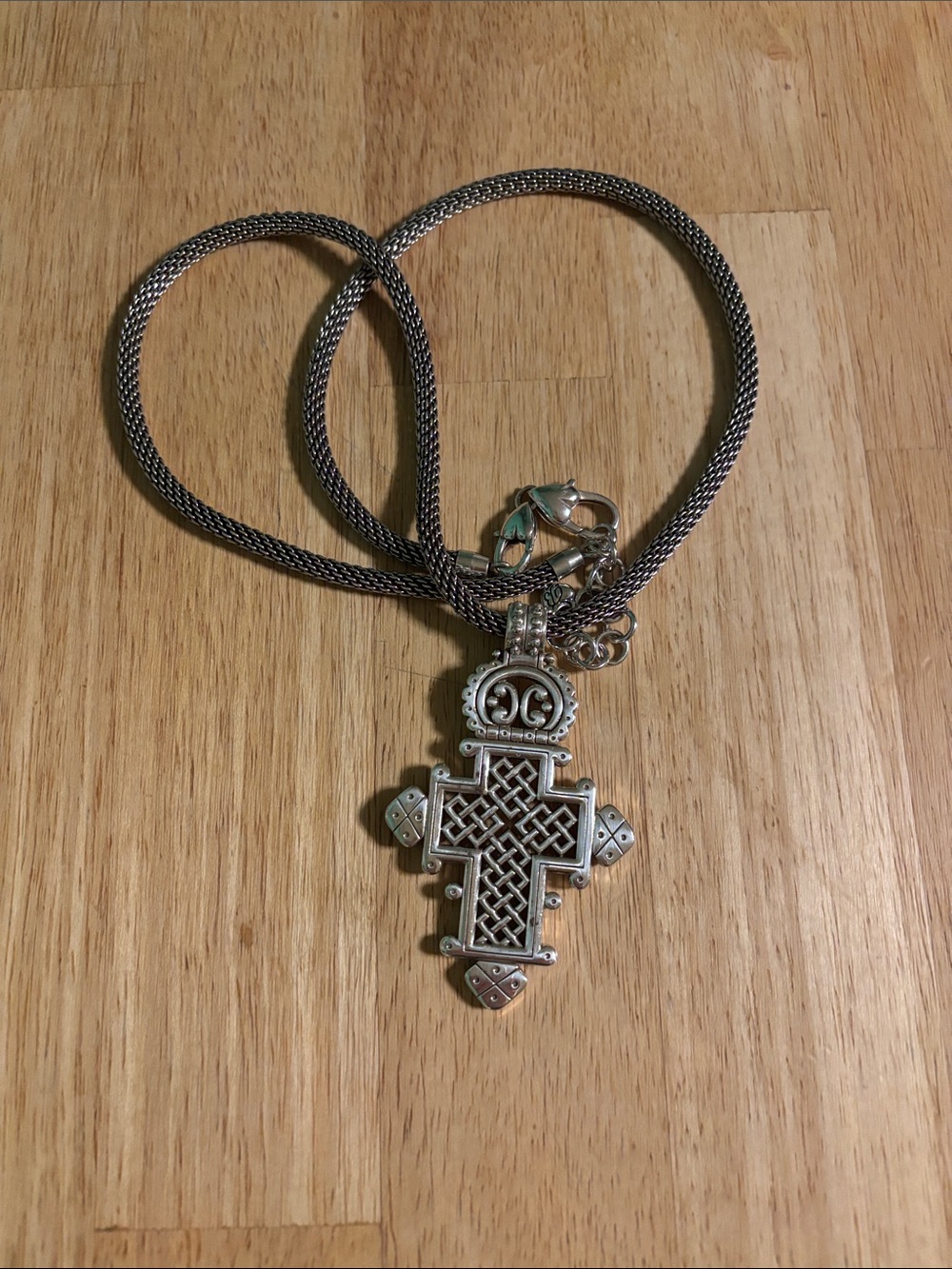 Brighton Silver-Tone Celtic Knot Cross Necklace